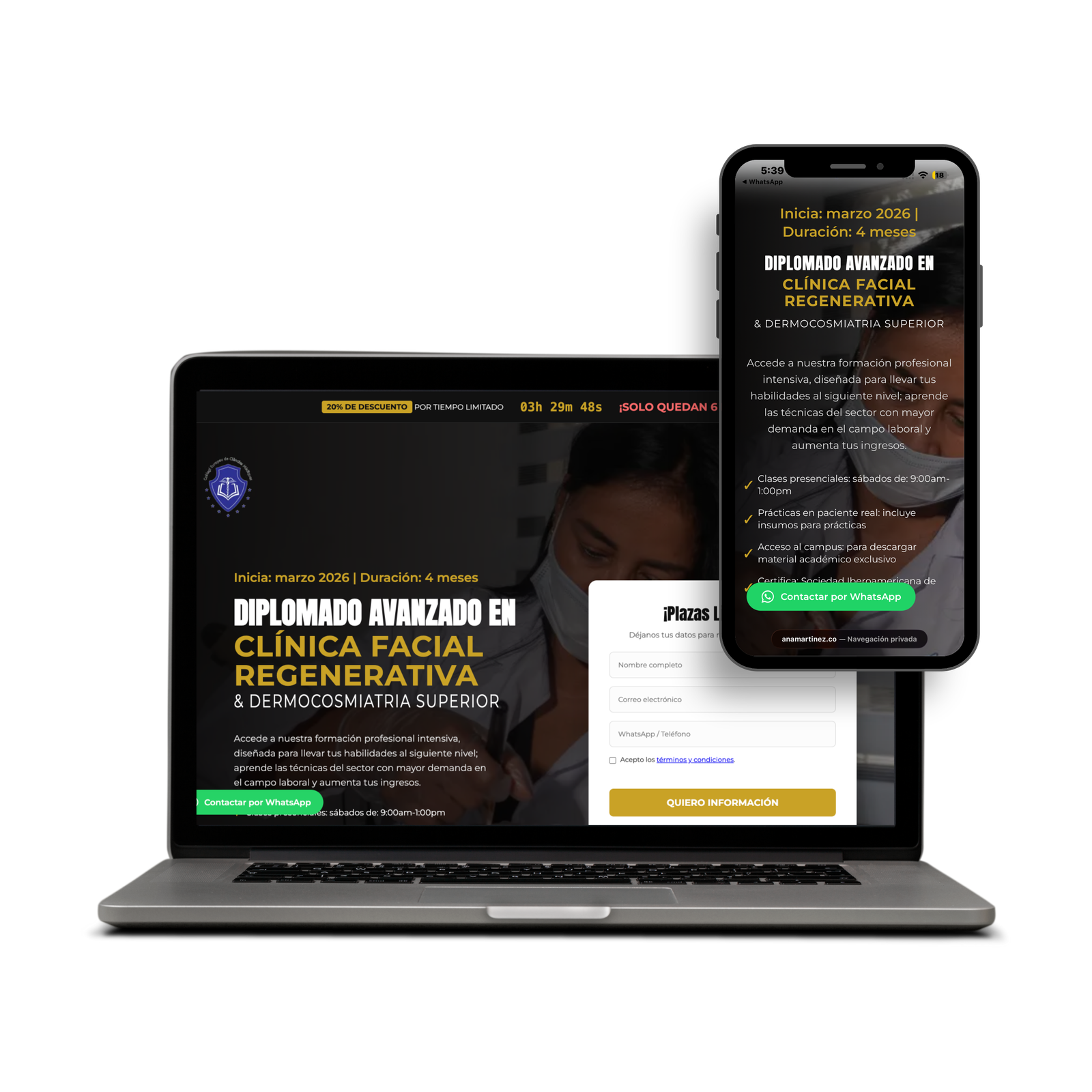 Landing Page Ana Martinez | Masters